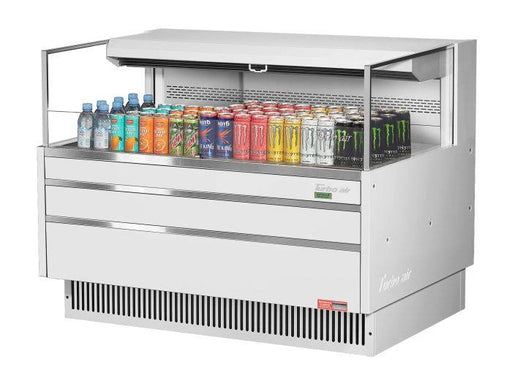 Turbo Air TOM-48L-UF-W-1S-N 46 3/4" White Low Profile Horizontal Open Air Cooler w/ (1) Level – Ultra Front Merchandiser, 115v - Donut-Equipment.com