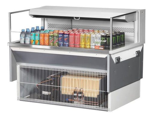 Turbo Air TOM-48L-UF-W-1SI-N 47 7/8" Drop-In Horizontal Open Air Cooler w/ (1) Level – White Exterior, 115v - Donut-Equipment.com
