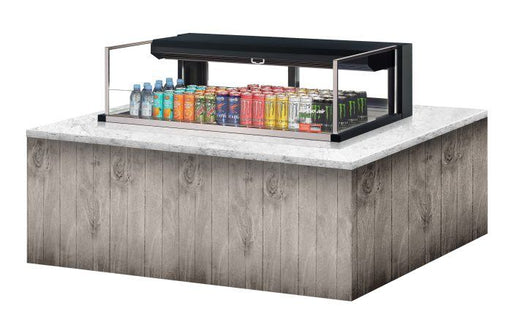 Turbo Air TOM-48L-UFD-B-1SI-N 48" Drop-In Horizontal Open Air Cooler w/ (1) Level – Black Exterior, 115v - Donut-Equipment.com