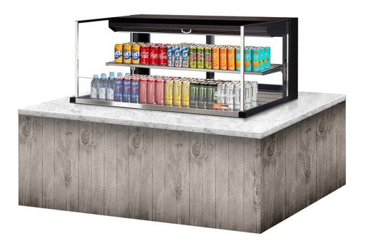 Turbo Air TOM-48L-UFD-B-2SI-N 48" Drop-In Horizontal Open Air Cooler w/ (2) Levels – Black Exterior, 115v - Donut-Equipment.com