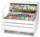 Turbo Air TOM-50LW-N 50" Horizontal Open Air Cooler w/ (2) Levels – Low Profile, White Exterior, 115v - Donut-Equipment.com
