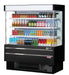 Turbo Air TOM-50MSEB-N 51 1/8" Black Narrow Depth Vertical Open Air Cooler / Air Curtain Display Case with (4) Levels, 115v - Donut-Equipment.com