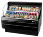 Turbo Air TOM-50SB-N 50 3/4" Slim Line Horizontal Open Air Cooler w/ (3) Levels – Black Exterior, 115v - Donut-Equipment.com