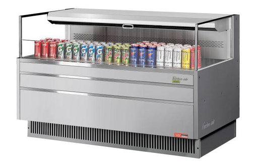 Turbo Air TOM-60L-UF-S-1S-N 58 3/4" Stainless Steel Low Profile Horizontal Open Air Cooler w/ (1) Level – Ultra Front Merchandiser, 115v - Donut-Equipment.com