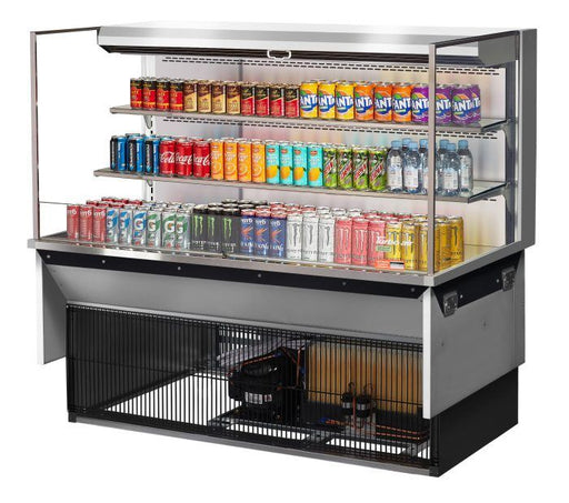 Turbo Air TOM-60L-UF-S-3SI-N 60" Stainless Steel Drop-In Refrigerated Open Display Case Merchandiser w/ (3) Levels, 115v - Donut-Equipment.com