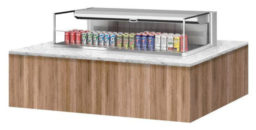 Turbo Air TOM-60L-UF-W-1SI-N 59 7/8" Drop-In Horizontal Open Air Cooler w/ (1) Level – White Exterior, 115v - Donut-Equipment.com