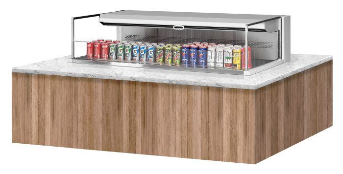 Turbo Air TOM-60L-UF-W-1SI-N 59 7/8" Drop-In Horizontal Open Air Cooler w/ (1) Level – White Exterior, 115v - Donut-Equipment.com