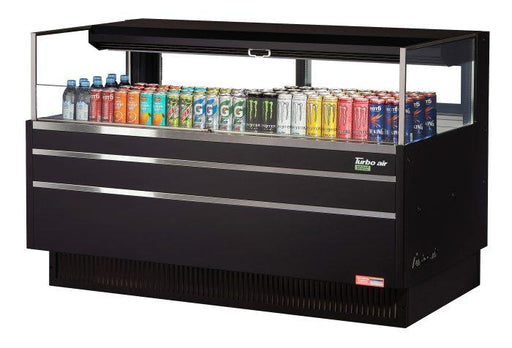 Turbo Air TOM-60L-UFD-B-1S-N 58 3/4" Black Low Profile Horizontal Open Air Cooler w/ (1) Level – Ultra Front Deluxe Merchandiser, 115v - Donut-Equipment.com