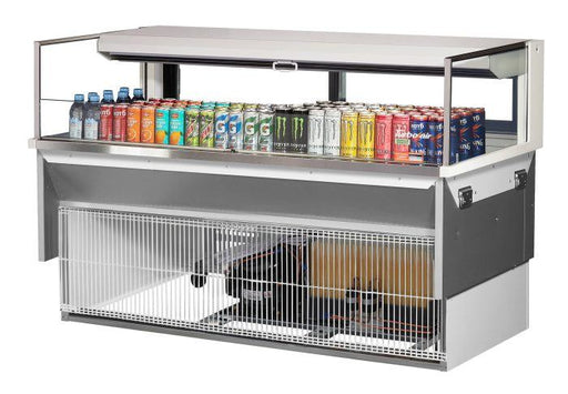 Turbo Air TOM-60L-UFD-W-1SI-N 60" Drop-In Horizontal Open Air Cooler w/ (1) Level – White Exterior, 115v - Donut-Equipment.com