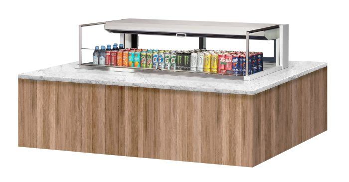 Turbo Air TOM-60L-UFD-W-1SI-N 60" Drop-In Horizontal Open Air Cooler w/ (1) Level – White Exterior, 115v - Donut-Equipment.com