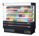 Turbo Air TOM-60MSEB-N 63 1/4" Black Narrow Depth Vertical Open Air Cooler / Air Curtain Display Case with (4) Levels, 115v - Donut-Equipment.com