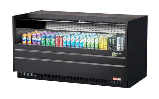 Turbo Air TOM-60UC-B-N 60 1/4" Horizontal Open Air Cooler w/ (1) Level – Black Exterior, 115v - Donut-Equipment.com