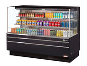 Turbo Air TOM-72L-UF-B-3S-N 70 3/4" Black Low Profile Horizontal Open Air Cooler w/ (3) Levels – Ultra Front Merchandiser, 220v/1ph - Donut-Equipment.com