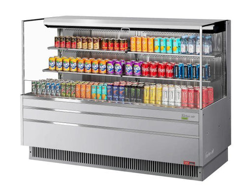 Turbo Air TOM-72L-UF-S-3S-N 70 3/4" Stainless Steel Low Profile Horizontal Open Air Cooler w/ (3) Levels – Ultra Front Merchandiser, 220v/1ph - Donut-Equipment.com