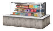 Turbo Air TOM-72L-UF-S-3S-N 71" Stainless Steel Horizontal Refrigerated Open Curtain Merchandiser w/ (4) Levels, 220v/1ph - Donut-Equipment.com