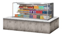Turbo Air TOM-72L-UF-S-3S-N 71" Stainless Steel Horizontal Refrigerated Open Curtain Merchandiser w/ (4) Levels, 220v/1ph - Donut-Equipment.com