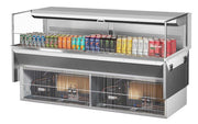 Turbo Air TOM-72L-UF-W-1SI-N 71 7/8" Drop-In Horizontal Open Air Cooler w/ (1) Level – White Exterior, 220v/1ph - Donut-Equipment.com