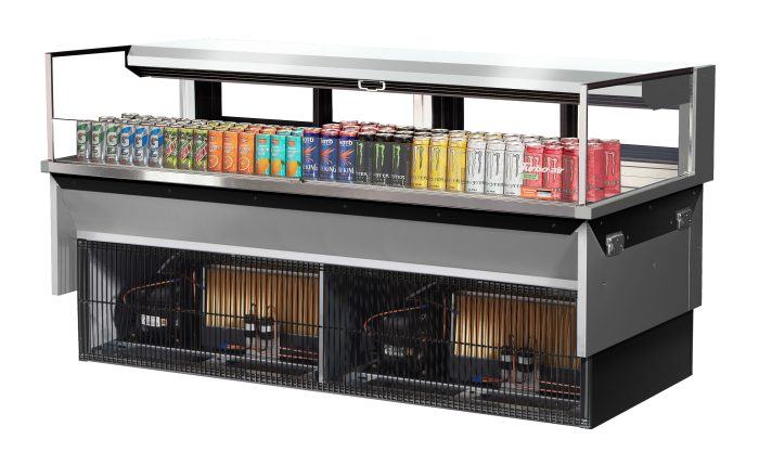 Turbo Air TOM-72L-UFD-S-1SI-N 72" Drop-In Horizontal Open Air Cooler w/ (1) Level – Stainless Steel Exterior, 220v/1ph - Donut-Equipment.com
