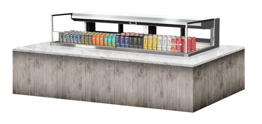 Turbo Air TOM-72L-UFD-S-1SI-N 72" Drop-In Horizontal Open Air Cooler w/ (1) Level – Stainless Steel Exterior, 220v/1ph - Donut-Equipment.com