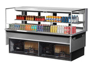 Turbo Air TOM-72L-UFD-S-2SI-N 72" Drop-In Horizontal Open Air Cooler w/ (2) Levels – Stainless Steel Exterior, 220v/1ph - Donut-Equipment.com