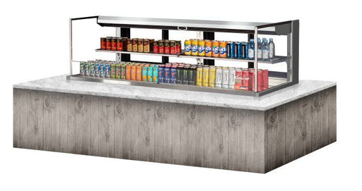 Turbo Air TOM-72L-UFD-S-2SI-N 72" Drop-In Horizontal Open Air Cooler w/ (2) Levels – Stainless Steel Exterior, 220v/1ph - Donut-Equipment.com