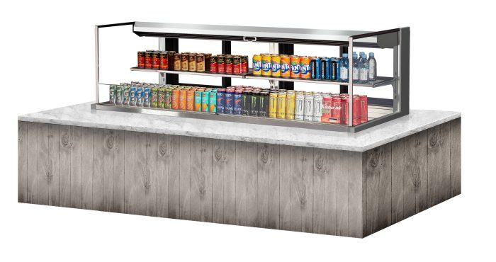 Turbo Air TOM-72L-UFD-S-2SI-N 72" Drop-In Horizontal Open Air Cooler w/ (2) Levels – Stainless Steel Exterior, 220v/1ph - Donut-Equipment.com