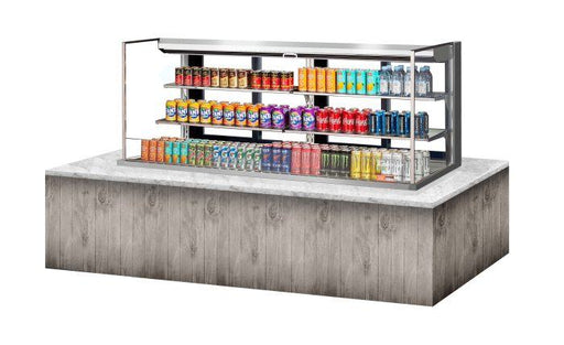 Turbo Air TOM-72L-UFD-W-3SI-N 72" Drop-In Horizontal Open Air Cooler w/ (4) Levels – White Exterior, 220v/1ph - Donut-Equipment.com