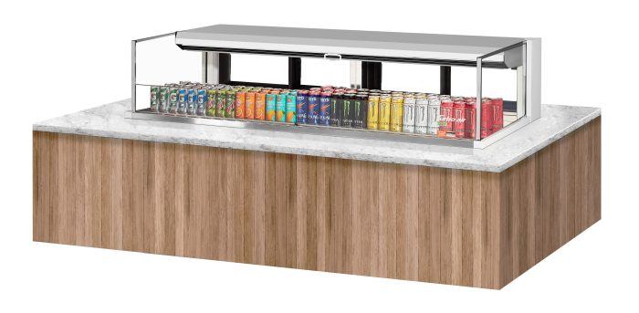 Turbo Air TOM-72L-UFD-W-1SI-N 72" Drop-In Horizontal Open Air Cooler w/ (1) Level – White Exterior, 220v/1ph - Donut-Equipment.com