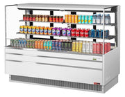 Turbo Air TOM-72L-UFD-W-3S-N 70 3/4" White Low Profile Horizontal Open Air Cooler w/ (3) Levels – Ultra Front Deluxe Merchandiser, 220v/1ph - Donut-Equipment.com