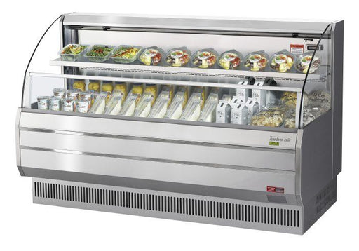 Turbo Air TOM-75LS-N 75" Low Profile Horizontal Open Air Cooler – Stainless Steel Refrigerated Curtain Merchandiser w/ (2) Levels, 115v - Donut-Equipment.com