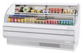 Turbo Air TOM-75LW-N 75 5/8" Horizontal Open Air Cooler w/ (2) Levels – Low Profile Display Merchandiser, White Exterior, 115v - Donut-Equipment.com
