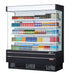 Turbo Air TOM-75SEB-N 76 1/2" Black Narrow Depth Vertical Open Air Cooler / Air Curtain Display Case with (5) Levels, 220v/1ph - Donut-Equipment.com