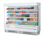 Turbo Air TOM-96SEW-N 100 1/8" White Narrow Depth Vertical Open Air Cooler / Air Curtain Display Case with (5) Levels, 220v/1ph - Donut-Equipment.com