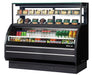 Turbo Air TOM-W-60SB-UF-N 62" Black Horizontal Open Air Cooler w/ (4) Levels – Ultra Front Display Merchandiser, 115v - Donut-Equipment.com