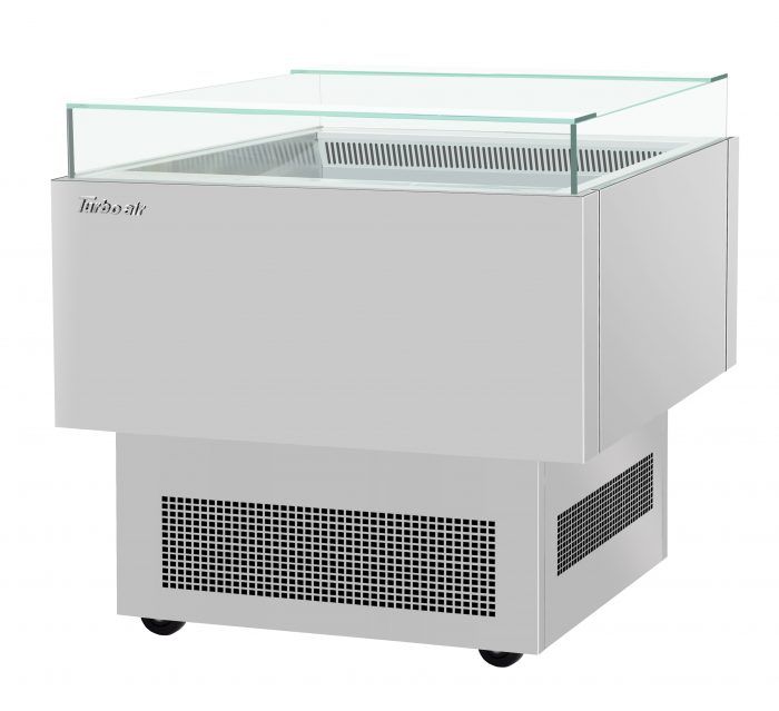 Turbo Air TOS-30PN-S 30" Stainless Steel Horizontal Open Display Merchandiser / Air Curtain Sandwich and Cheese Display Case – 1 Level, 115v - Donut-Equipment.com