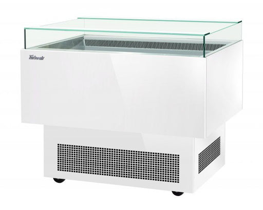 Turbo Air TOS-40PN-W 40" White Horizontal Open Display Merchandiser / Air Curtain Sandwich and Cheese Display Case – 1 Level, 115v - Donut-Equipment.com