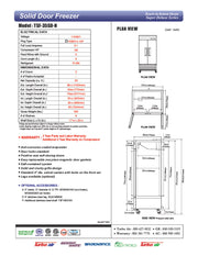 Turbo Air TSF-35SD-N Super Deluxe 40" Solid Door Reach In Freezer - Donut-Equipment.com