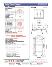 Turbo Air TSF-72SD-N Super Deluxe 82" Solid Door Reach-In Freezer with LED Lighting - Donut-Equipment.com