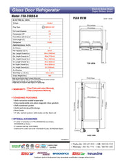 Turbo Air TSR-35GSD-N 39 1/2" Two Section Reach In Refrigerator, (2) Left/Right Hinge Glass Doors, 115v - Donut-Equipment.com