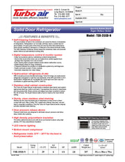 Turbo Air TSR-35SD-N Super Deluxe 40" Bottom Mounted Solid Door Reach-In Refrigerator with LED Lighting - Donut-Equipment.com