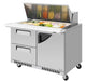 Turbo Air TST-48SD-18-D2R(L)-FB-N 48" Mega Top Sandwich Prep Table w/ 2 Drawers & 1 Door - Donut-Equipment.com