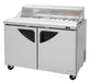 Turbo Air Super Deluxe TST-48SD-N-CL 48" 2 Door Refrigerated Sandwich Prep Table with Clear Lid - Donut-Equipment.com