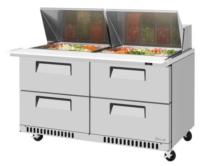 Turbo Air TST-60SD-24-D4-N 60 1/4" Super Deluxe Mega Top Sandwich/Salad Prep Table - Donut-Equipment.com