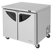 Turbo Air TUR-36SD-N6 36 1/4" W Undercounter Refrigerator w/ 2 Sections & 2 Doors - Donut-Equipment.com