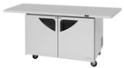 Turbo Air TUR-48SD-E-N 72 5/8" W Undercounter Refrigerator w/ 2 Sections & 2 Doors, Extended Countertop - Donut-Equipment.com