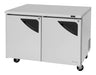 Turbo Air TUR-48SD-FB-N 48 1/4" W Undercounter Refrigerator w/ 2 Sections, Solid Doors, Front Breathing - Donut-Equipment.com