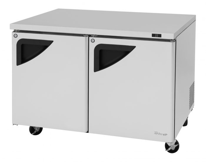 Turbo Air TUR-48SD-FB-N 48 1/4" W Undercounter Refrigerator w/ 2 Sections, Solid Doors, Front Breathing - Donut-Equipment.com