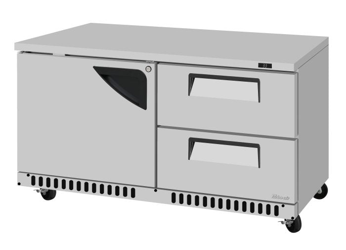 Turbo Air TUR-60SD-D2R(L)-FB-N 60 1/4" W Undercounter Refrigerator w/ 2 Drawers, 1 Door & Front Breathing - Donut-Equipment.com