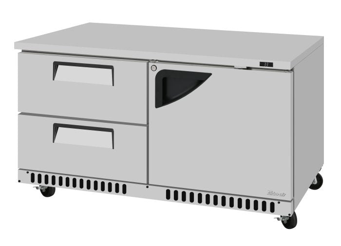 Turbo Air TUR-60SD-D2R(L)-FB-N 60 1/4" W Undercounter Refrigerator w/ 2 Drawers, 1 Door & Front Breathing - Donut-Equipment.com