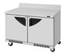 Turbo Air TWR-48SD-FB-N 48 1/4" Super Deluxe Worktop Refrigerator w/ (2) Sections, 2 Solid Doors, Front Breathing - Donut-Equipment.com